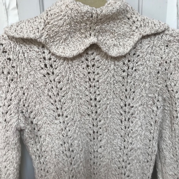 Anthropologie  Yellow Bird Light Tan Knit Sweater - Picture 12 of 14